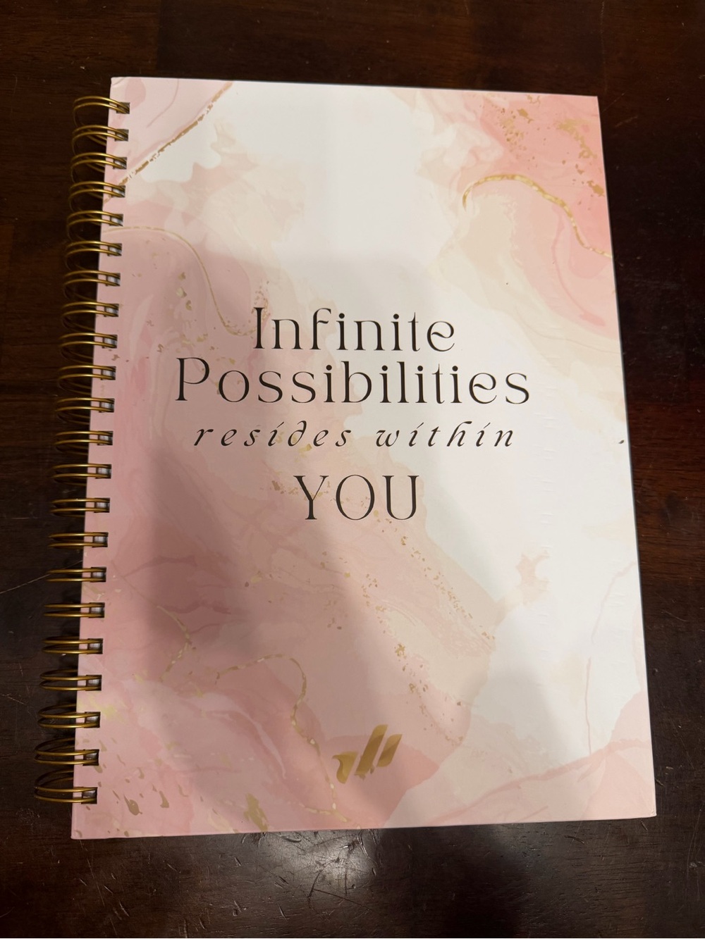 Infinite Possibilities Pink Marble Spiral Notebook